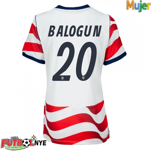 Camiseta Estados Unidos Folarin Balogun #20 Primera Equipación para mujer Mundial 2026 manga corta
